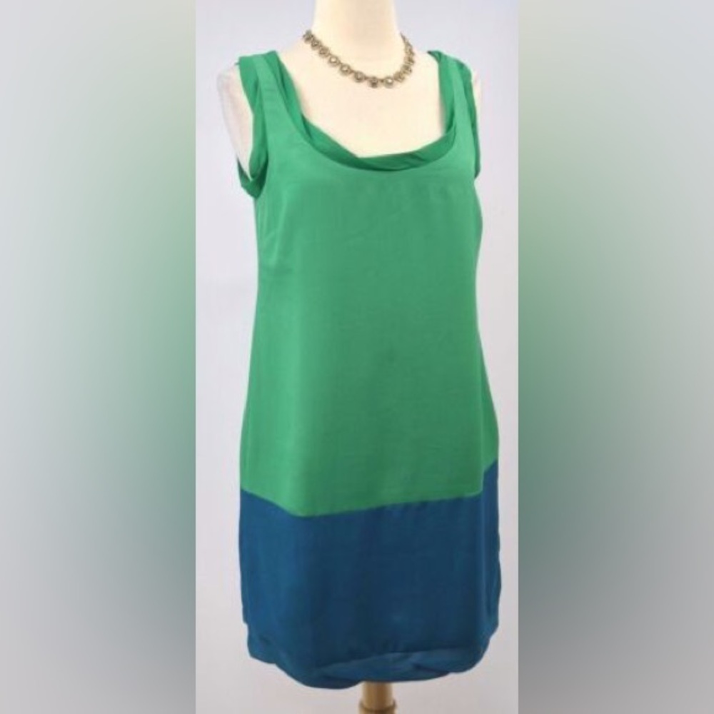 Thakoon | 100% Silk Color Block Sleeveless Shift Dress